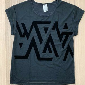 REEBOK Womens Size L Black Sheer Active Top